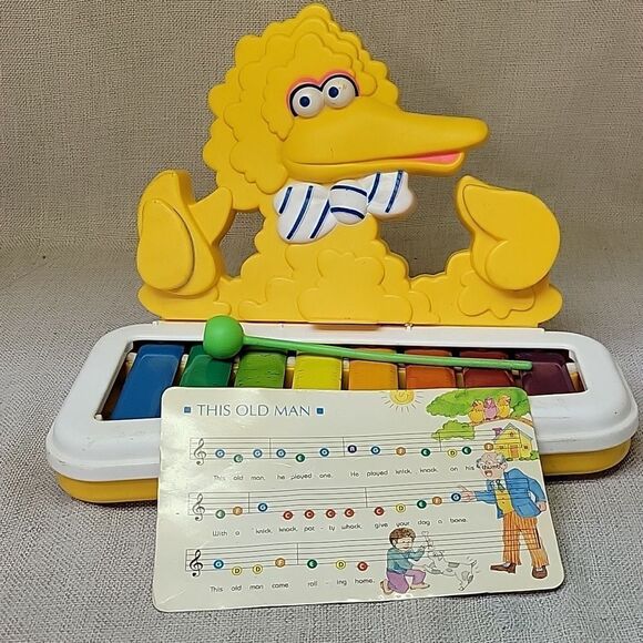 Sesame Street 1983 Vintage Big Bird Xylophone, 1995 Tyco Pop Up School Bus - Picture 8 of 14